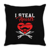 i steal heart valentin day Throw Pillow