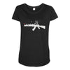 banksy style ak47 art   funny Maternity Scoop Neck T-shirt