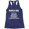 March Girl Hated By Many Racerback Tank