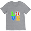 love baseball neon rhinestuds V-Neck Tee