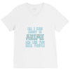 care about anime and two real people girls V-Neck Tee