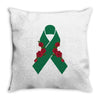 liver ribbon and rose Throw Pillow