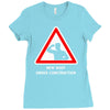 body under construction road sign Ladies Fitted T-Shirt