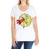 moon rocket Ladies Curvy T-Shirt