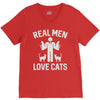 real men love cats (2) V-Neck Tee