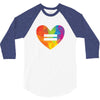 Rainbow Equality Heart 3/4 Sleeve Shirt