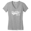daddy since 2015   mens funny Women's V-Neck T-Shirt