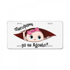 disculpame ya es agosto white girl black print License Plate