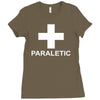 paraletic funny printed green top drinking booze party drunk Ladies Fitted T-Shirt