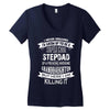 Super Cool Stepdad Of A Freaking Awesome Granddaughter Women's V-Neck T-Shirt