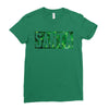 santa green glitter Ladies Fitted T-Shirt