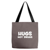 hugs not drugs funny printed Tote Bags