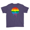rainbow colored stripes dot running splashes Youth Tee