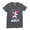 Unicorns are Born in March Dabbing Ladies Fitted T-Shirt