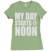my day starts at noon Ladies Fitted T-Shirt