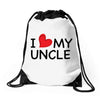 I Love My Uncle Drawstring Bags