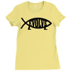 evolve t shirt small funny evolution science atheist darwin atheism fi Ladies Fitted T-Shirt