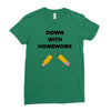 down with homework Ladies Fitted T-Shirt
