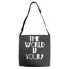 the world is yours Adjustable Strap Totes