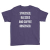 stressed, blessed and coffee obsessed Youth Tee