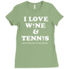 wine and tennis tee Ladies Fitted T-Shirt