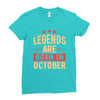 legends are born in october Ladies Fitted T-Shirt