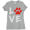 love dog paw Ladies Fitted T-Shirt