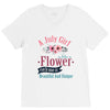 A July Girl Like A Flowers V-Neck Tee