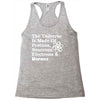 The Universe Is Made Of Protons Neutrons Electrons Morons Racerback Tank