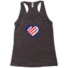 heart us flag 4th july fredom america usa Racerback Tank