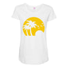 beach silhouette birds sand sunset Maternity Scoop Neck T-shirt