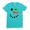 snowman face Ladies Fitted T-Shirt