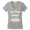 Super Cool Granddaughter Of A Freaking Awesome Grammy Women's V-Neck T-Shirt