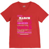 quens are born in march V-Neck Tee