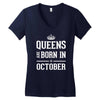 queens are born in october. Women's V-Neck T-Shirt