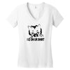 i iz on your shirt funny lolcat geek nerd tee cat Women's V-Neck T-Shirt