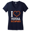 I Heart Total Eclipses Women's V-Neck T-Shirt