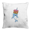 narwhal donuts kawaii cute unicorn harajuku sweet cool awesome Throw Pillow