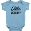 Queens Are Born In january Infant Clothing
