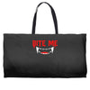 bite me halloween vampire teeth Weekender Totes