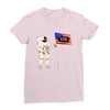 Astronaut Celebrating Independence  Day at 1776 Ladies Fitted T-Shirt