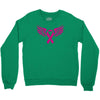 breast cancer ribbon with wing Crewneck Sweatshirt