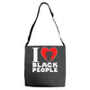 i love black people Adjustable Strap Totes