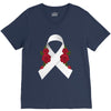 lung cancer white ribbon V-Neck Tee