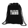 real men make twins Drawstring Bags