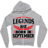 Legends Are Born In September Zipper Hoodie