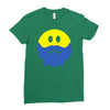 bearded smiley face Ladies Fitted T-Shirt
