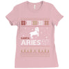 santa aries xhristmas ugly t shirts Ladies Fitted T-Shirt