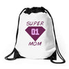 super mom 01 Drawstring Bags
