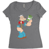 popeye spinach retro mens funny Women's Triblend Scoop T-shirt